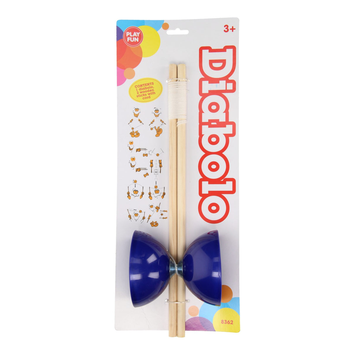 Diabolo ludique avec des bâtons en bois