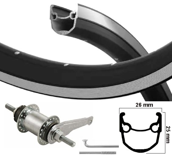 Ryde Stratos Rim Etro 28 pouces (622) noir 36 mamelon de hanche 13