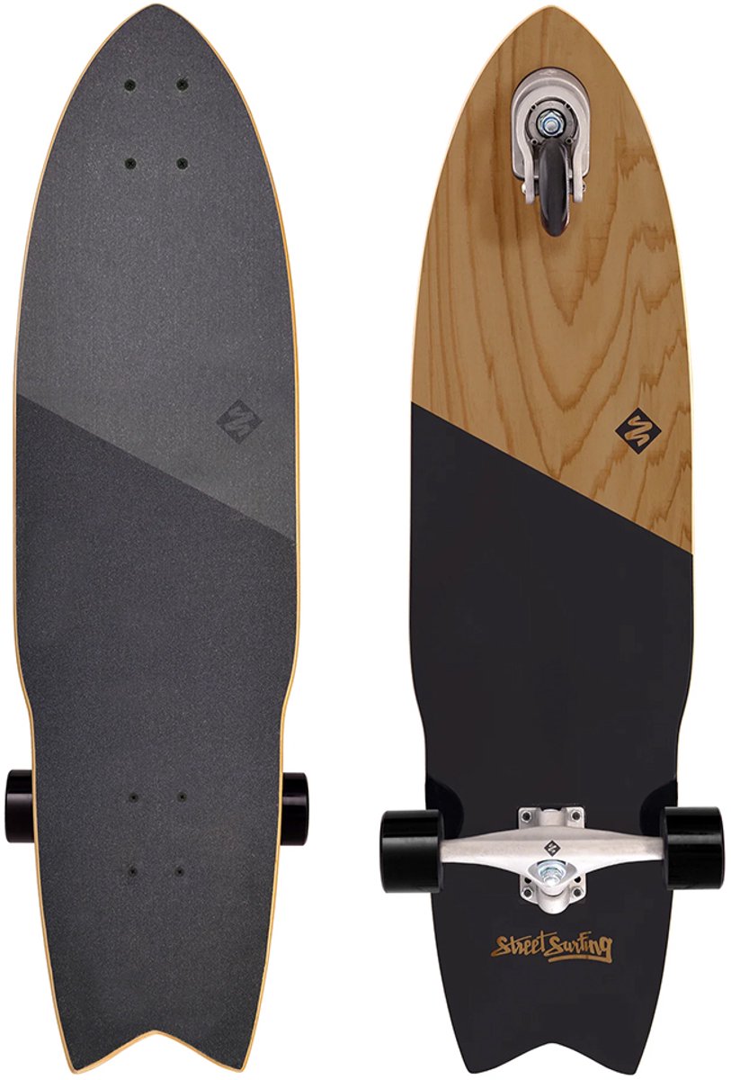 Street surfing shark Attack 36 longboard automoteur koa noir