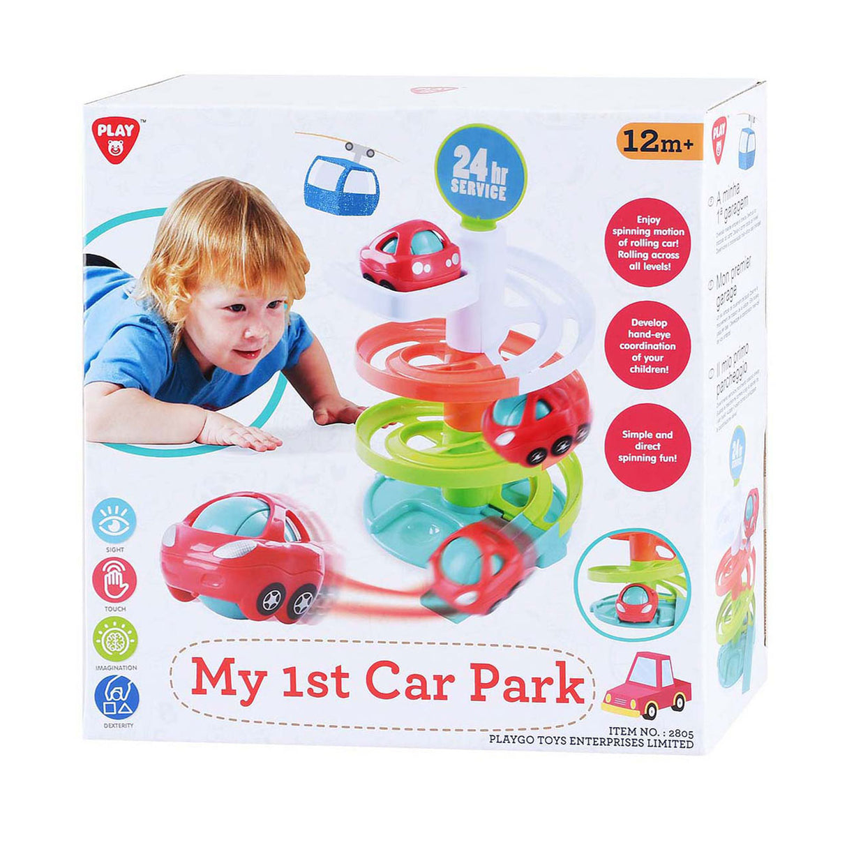 Playgo ma première piste de voiture - parking avec voiture - coordination œil-main