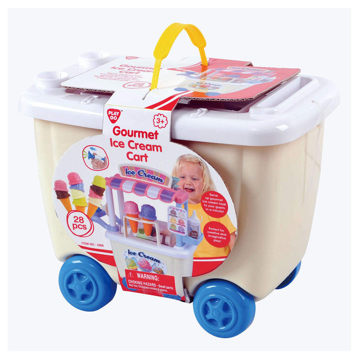 Magasin de jouets Playgo pour enfants - chariot à pousser - stand de glaces avec glaces - set d'argile - argile à glace