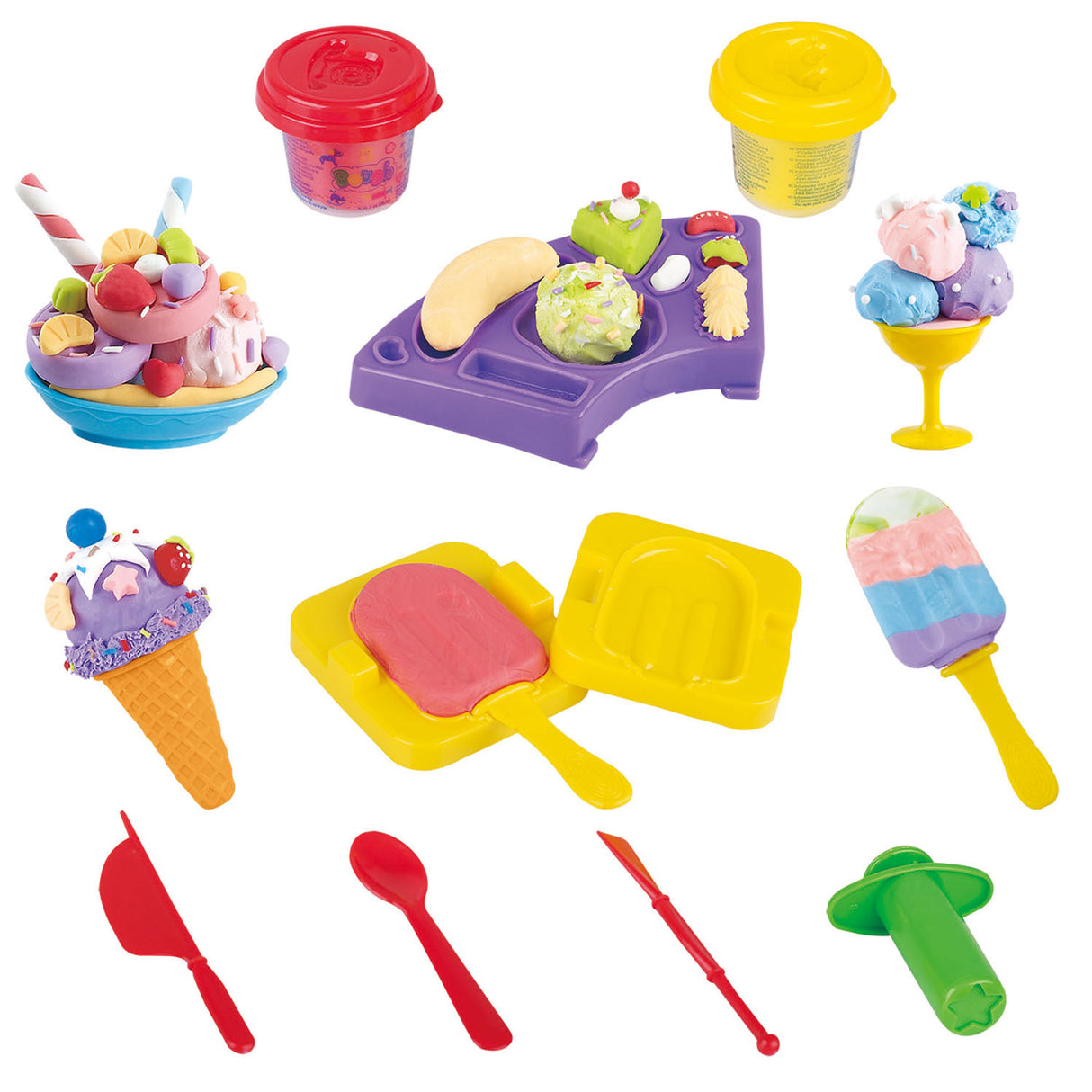 Set de glaces en argile Playgo - 2 pots en argile