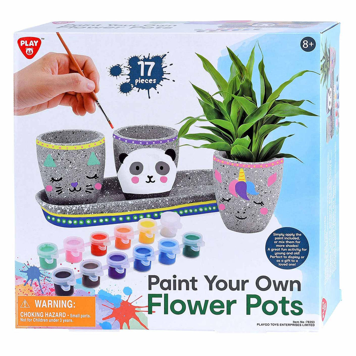 Play Peignez vos propres pots de fleurs en ciment, 17 pcs.