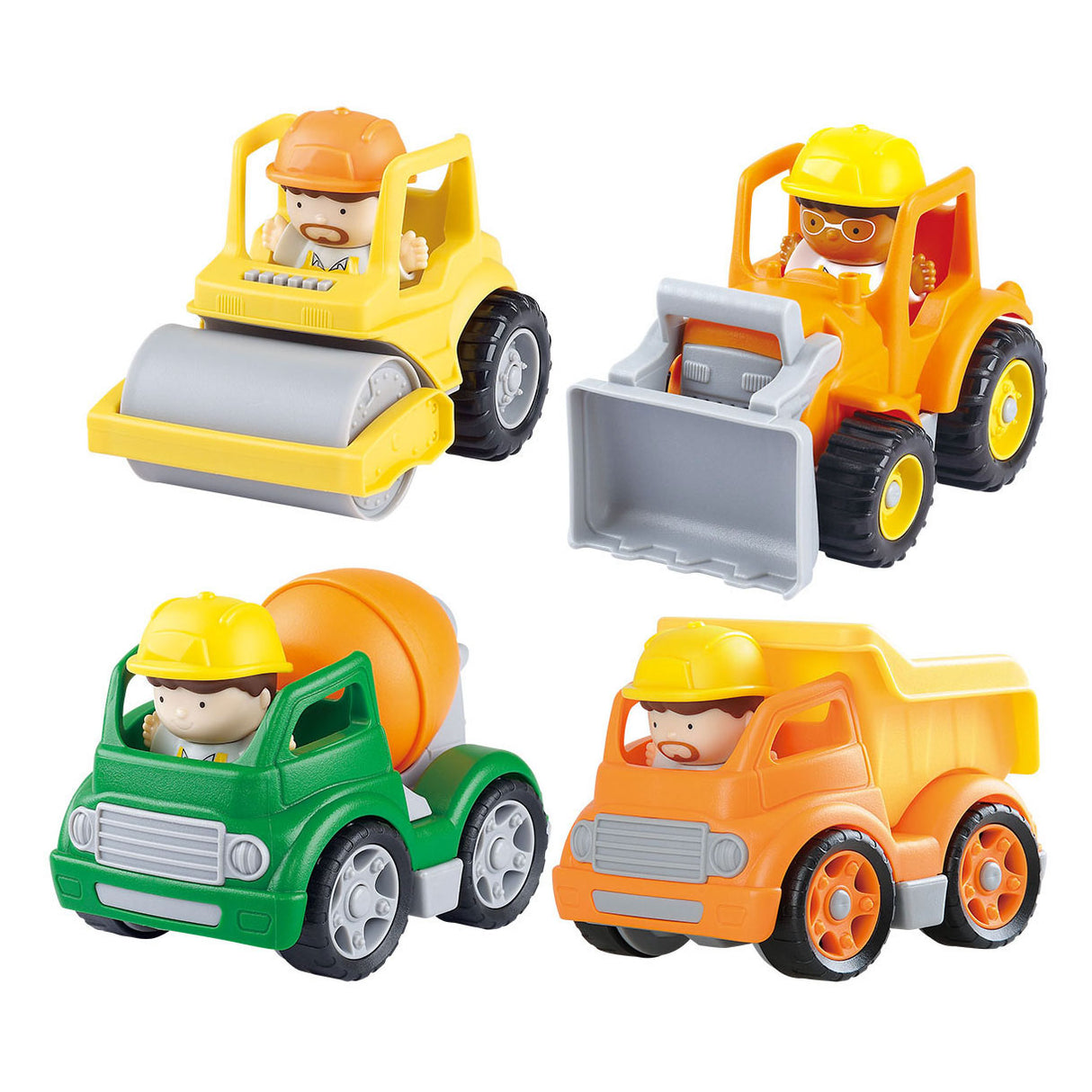 Playgo mini véhicules de construction avec figurines - 8 pièces.