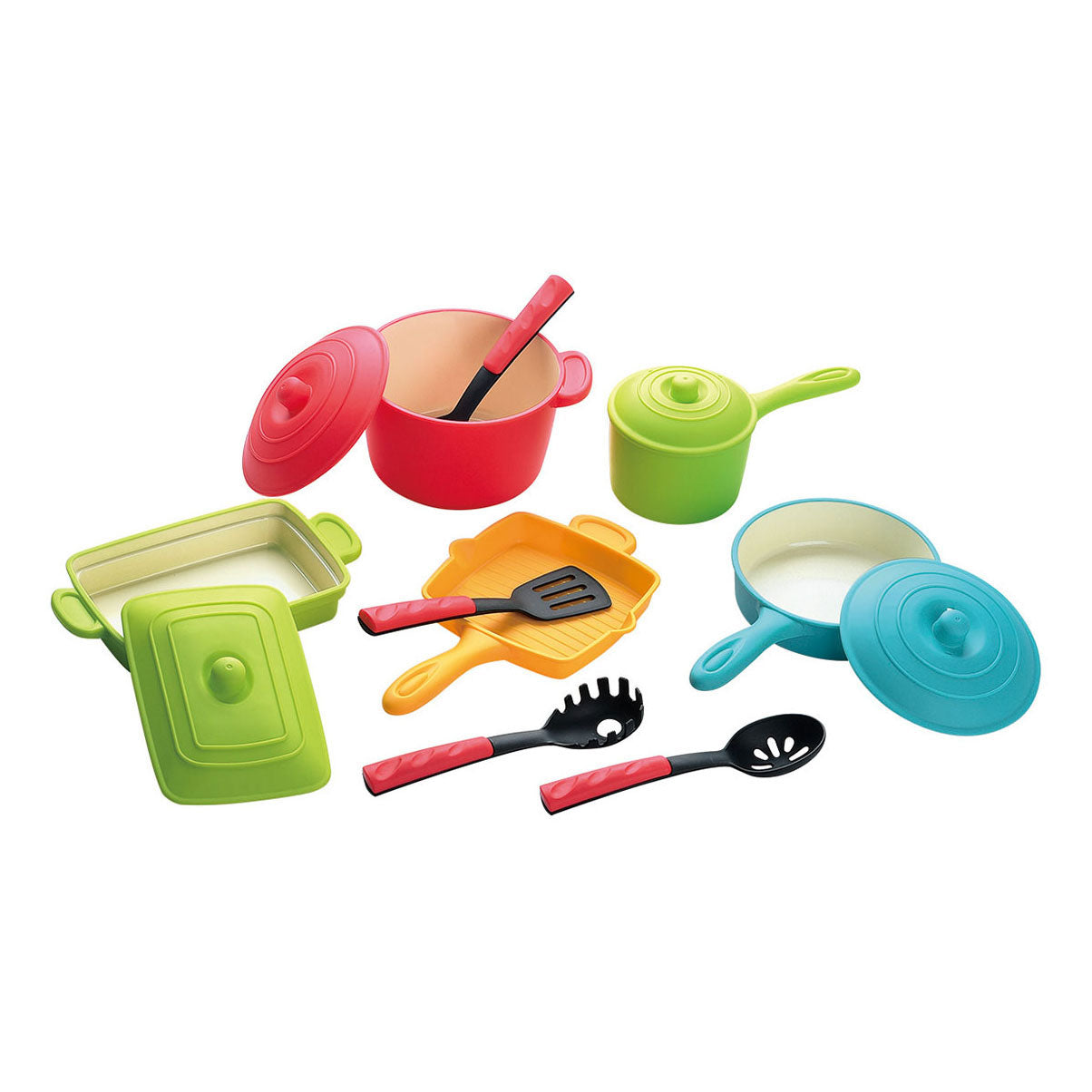 Ensemble de poêles et accessoires de cuisine Playgo moderne - 13 pièces.