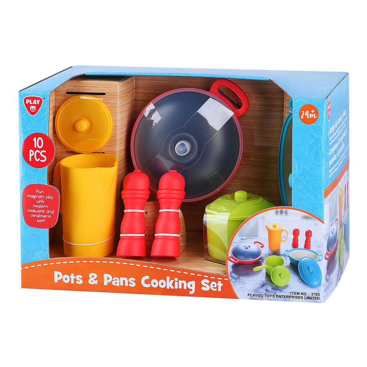 Ensemble de jeu de cuisine poêles et casseroles Playgo - 10 pièces.