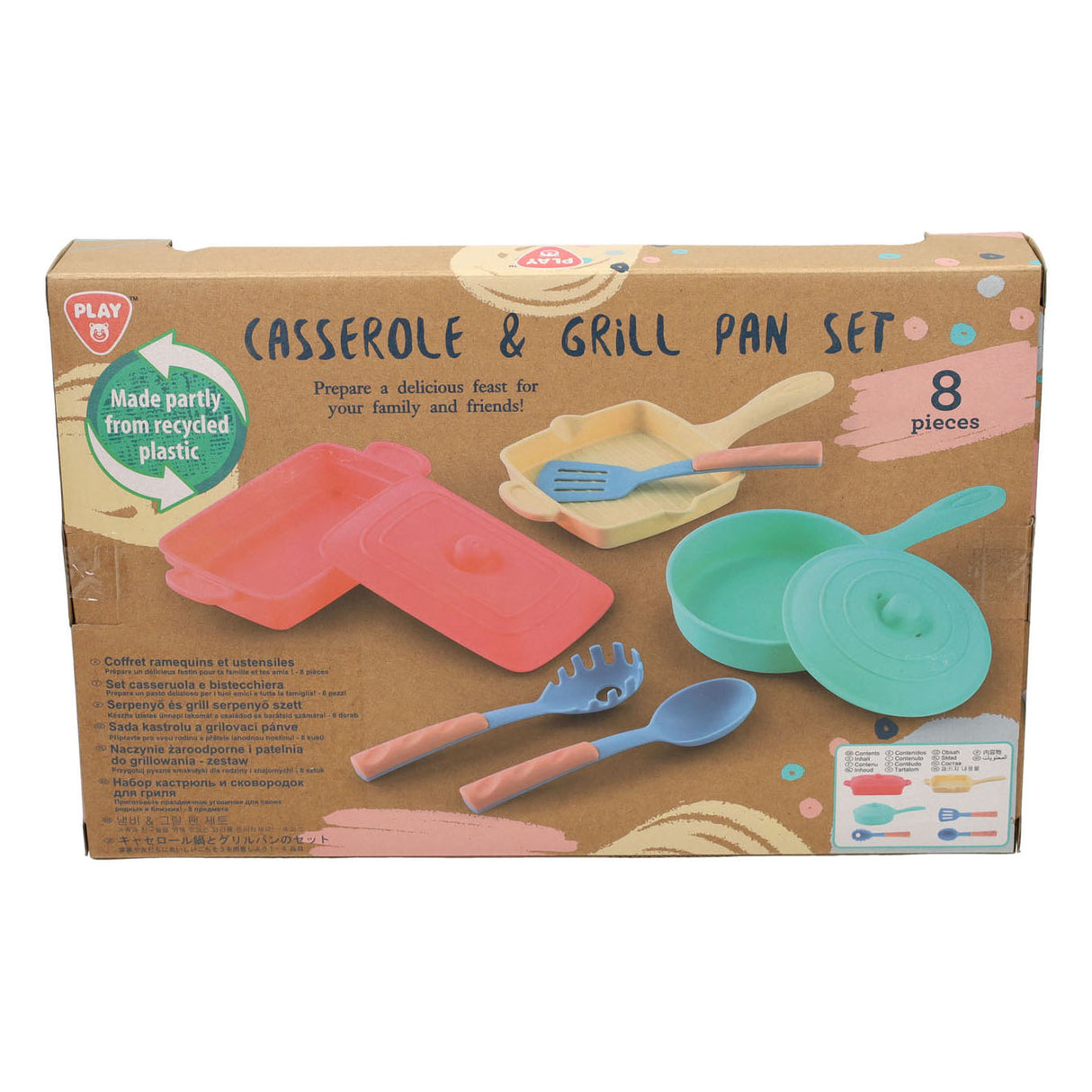 Ensemble de jeu poêle à frire et poêle à griller Playgo - 8 pièces.