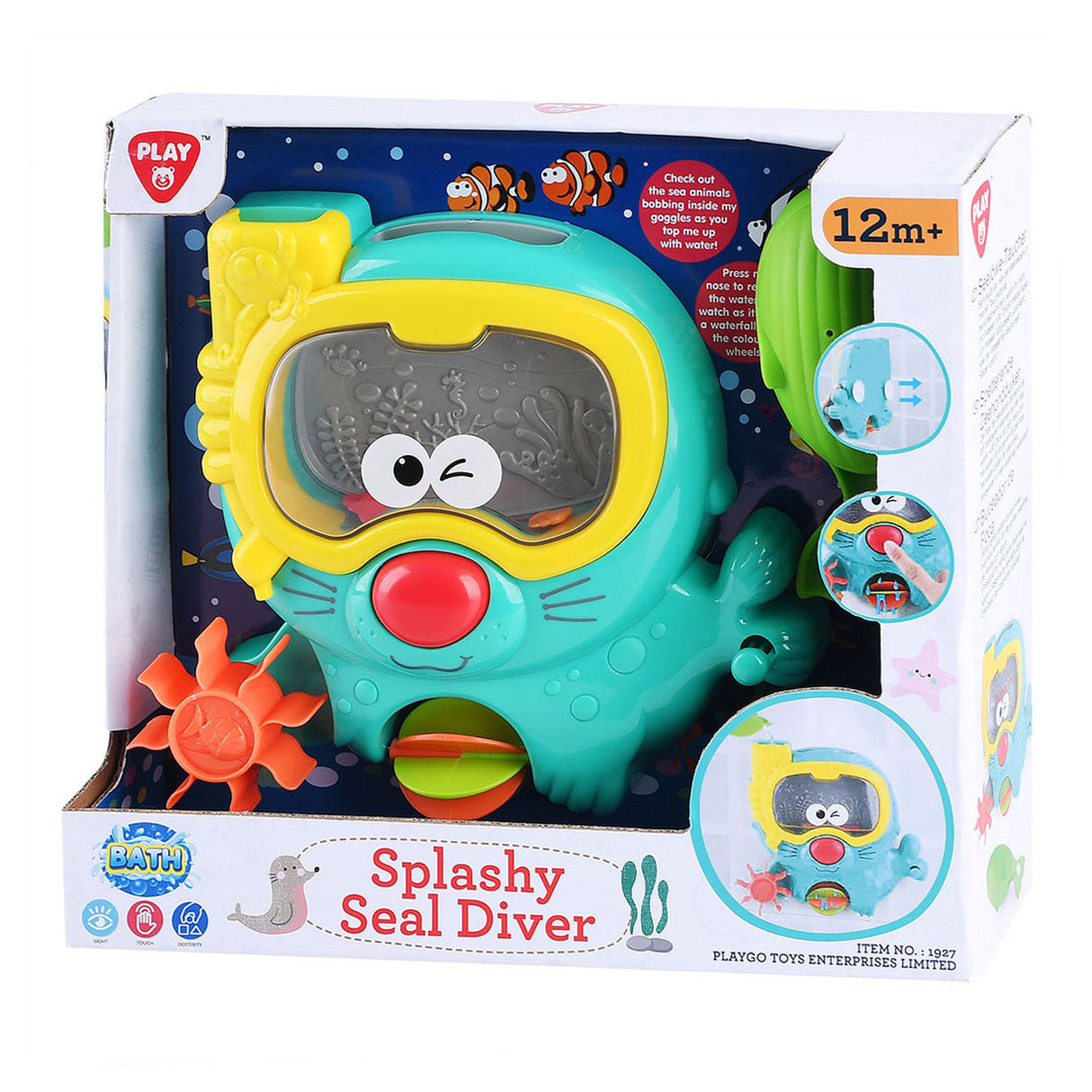 Jouet de bain Playgo, sceau éclaboussant avec lunettes de plongée
