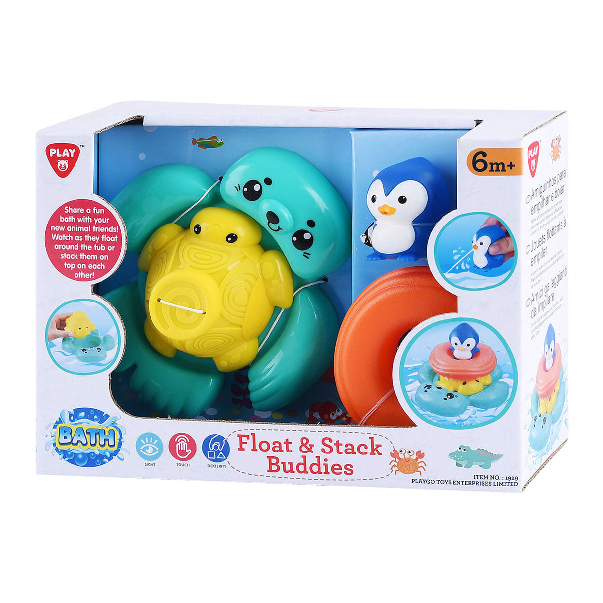 Pile de jouets de bain Playgo et animaux marins flottants - 4 pcs.