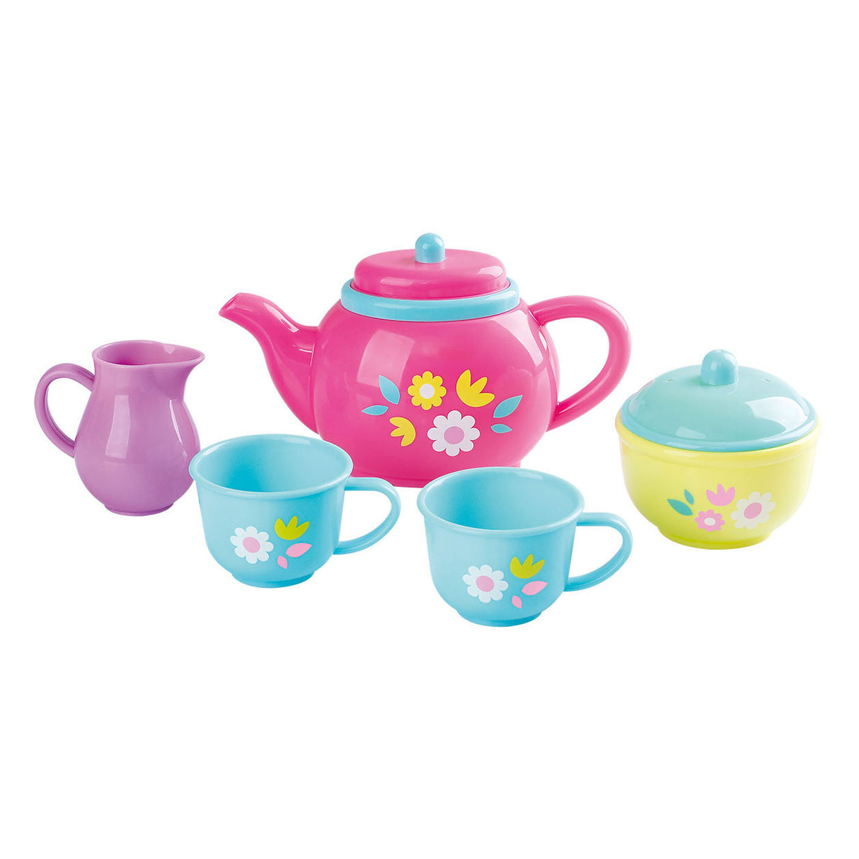 Service à thé Play, ensemble de jeu de fleurs, 7 pièces.