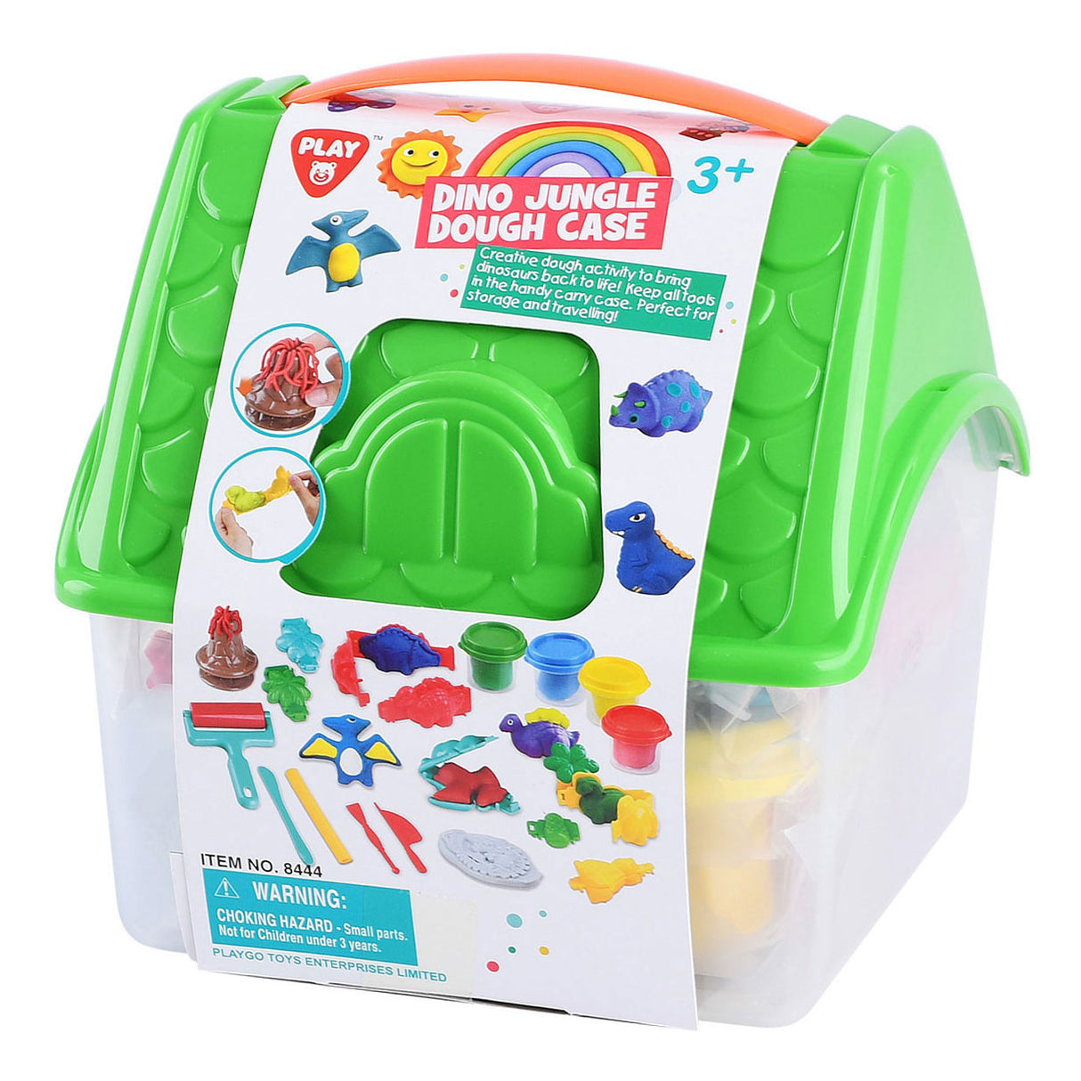 Jouez à l'argile dinosaure jungle dans une boîte de rangement, 4 pots en argile