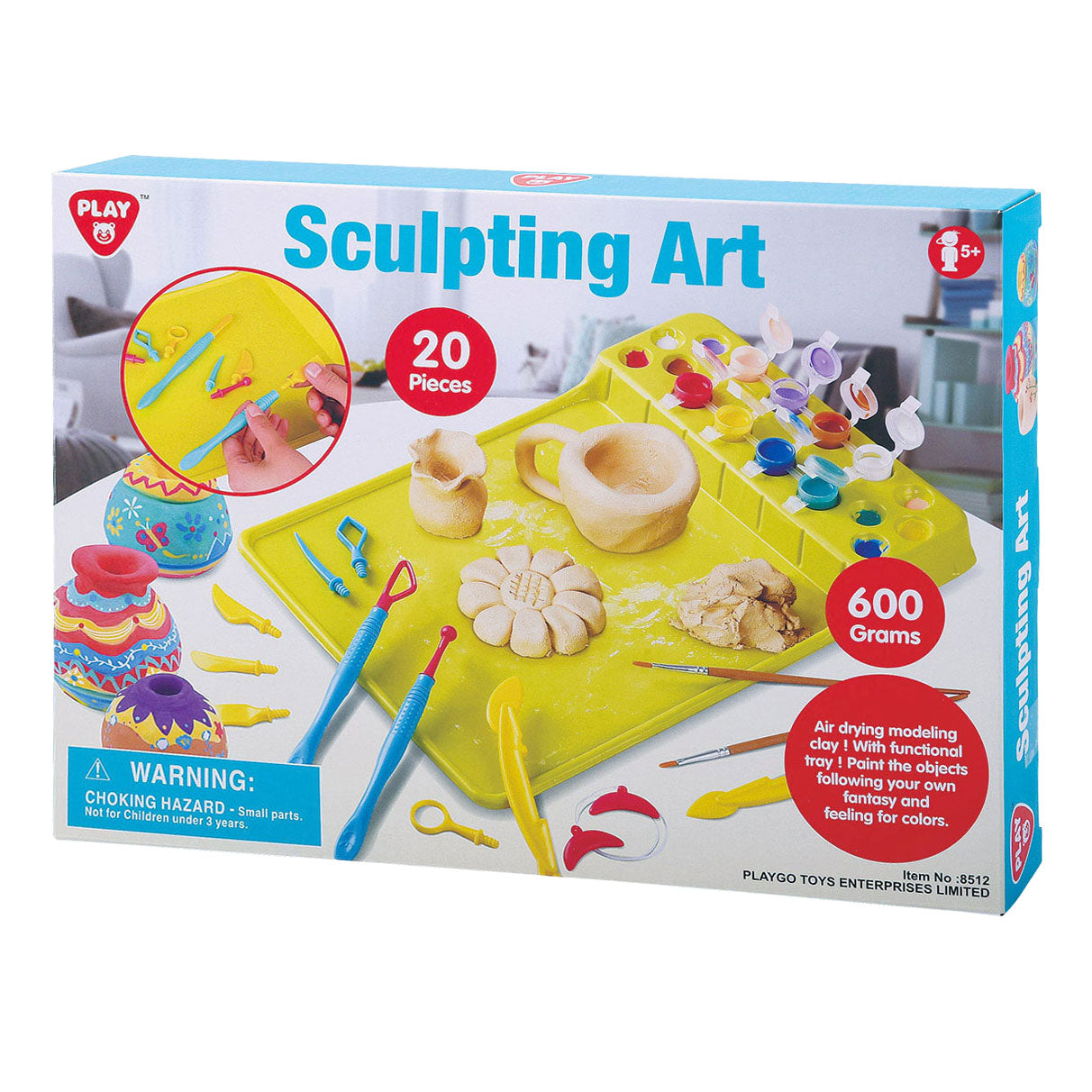 Set d'argile à sculpter Playgo avec peinture et accessoires - 20 pcs.