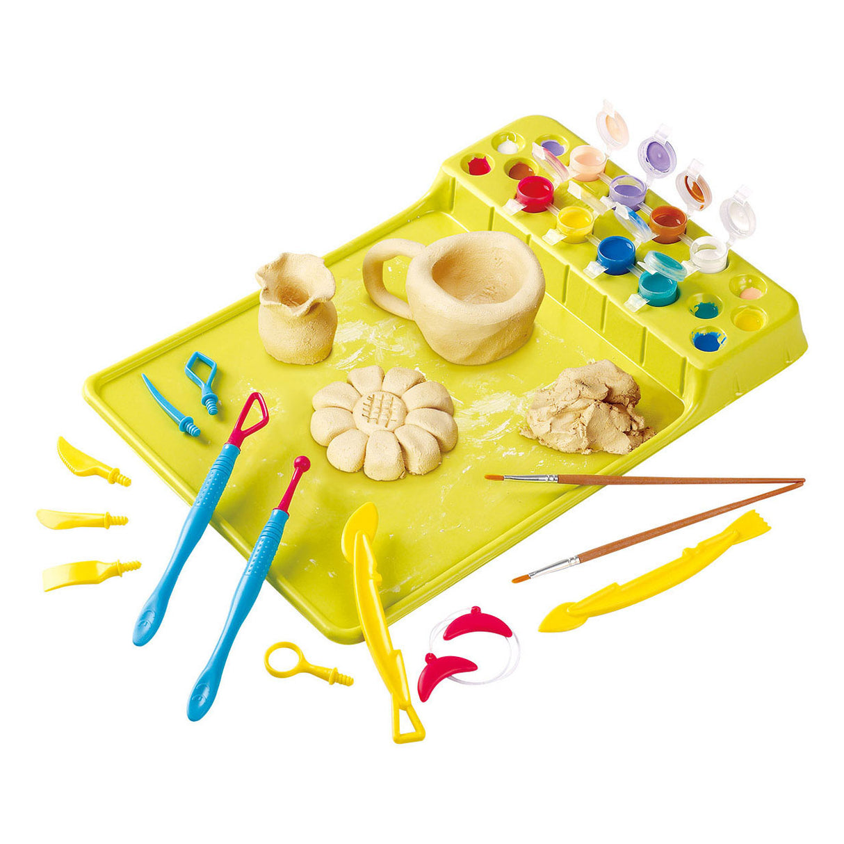 Set d'argile à sculpter Playgo avec peinture et accessoires - 20 pcs.