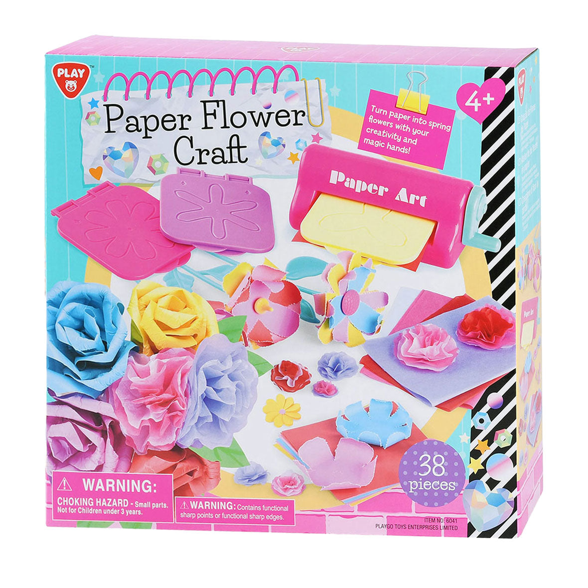Ensemble artisanal de fabrication de fleurs en papier Playgo - 38 pièces.
