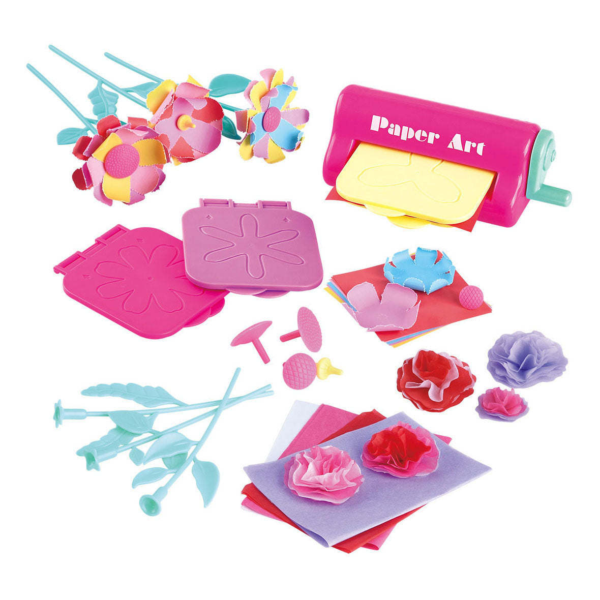 Ensemble artisanal de fabrication de fleurs en papier Playgo - 38 pièces.