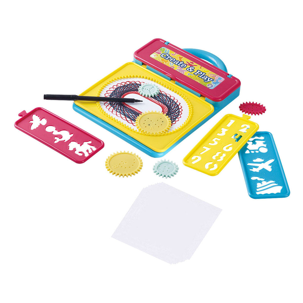 Jouez à la planche à dessin spirographe et modèles portables, 21 pièces.