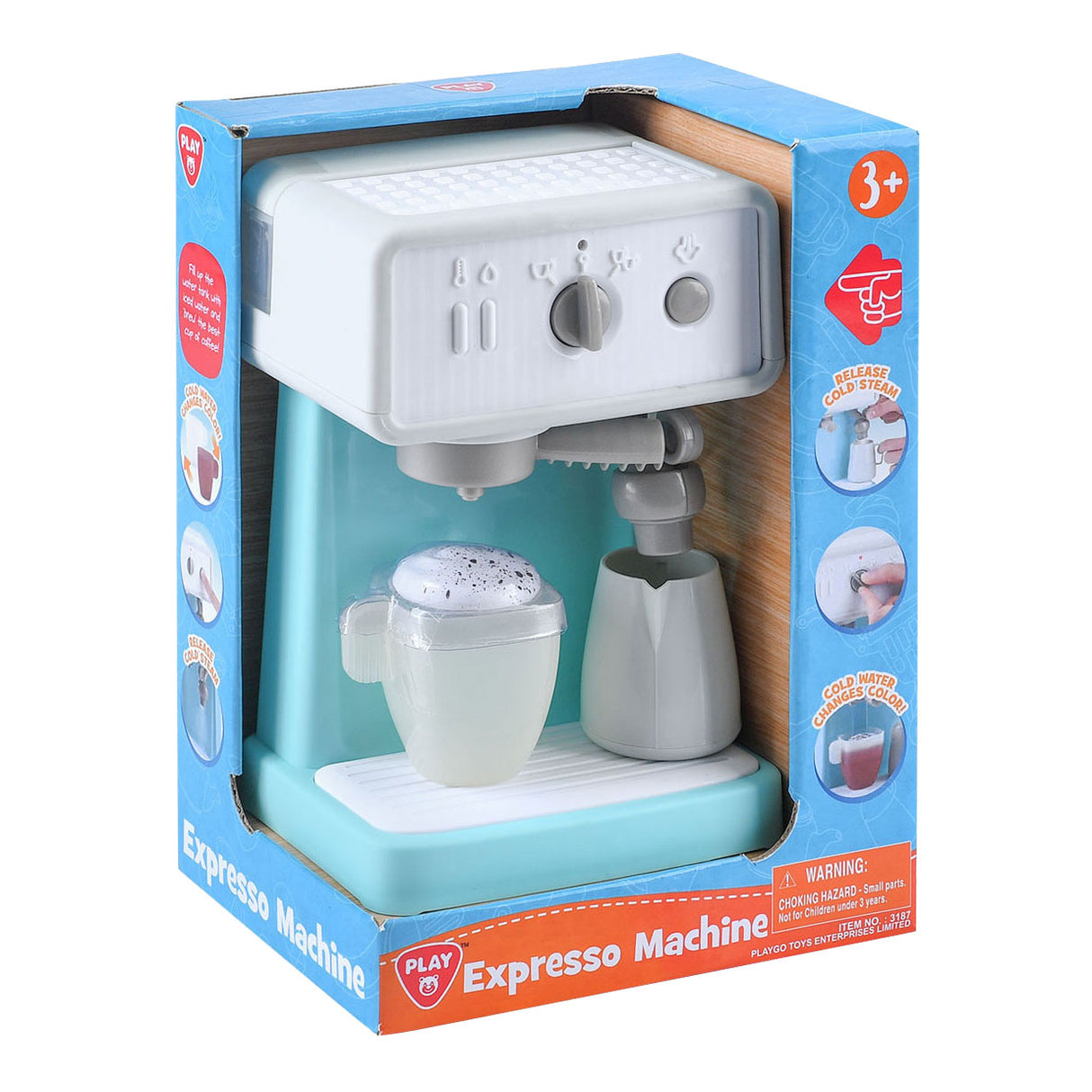 Machine à expresso Playgo blanc bleu - 3 pièces.