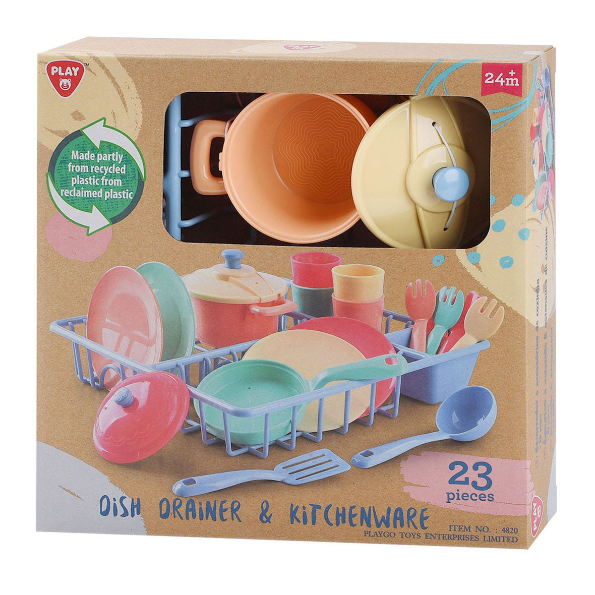 Étendoir à linge Playgo avec accessoires de cuisine - 23 pcs