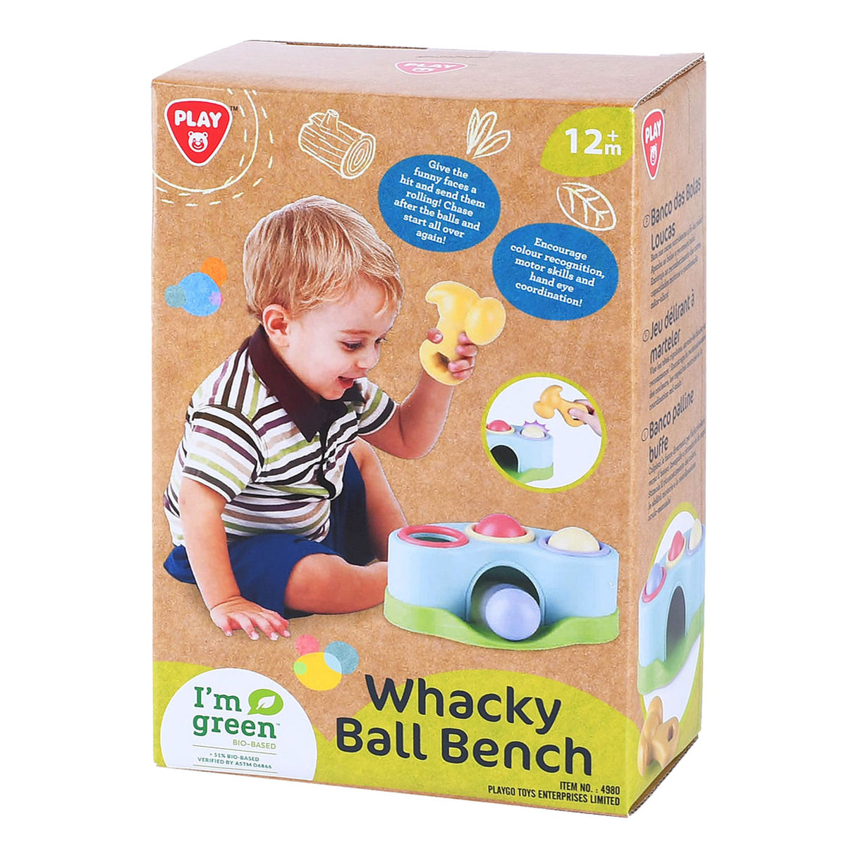 Banc de marteau biosourcé Playgo avec balles - 5 pcs.