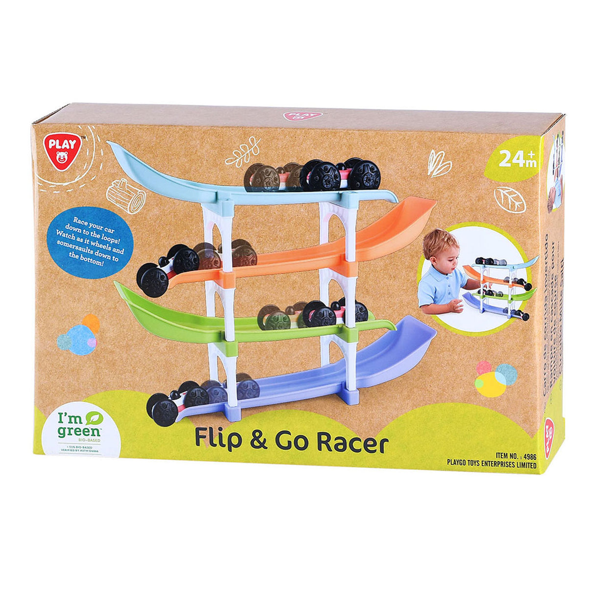 Playgo biosourcé flip and go piste de course automobile - 11 pcs.