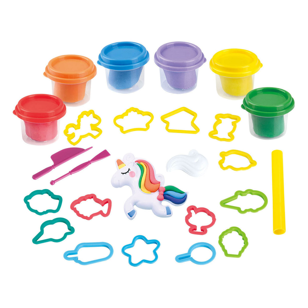 Set d'argile licorne Playgo - 6 pots en argile