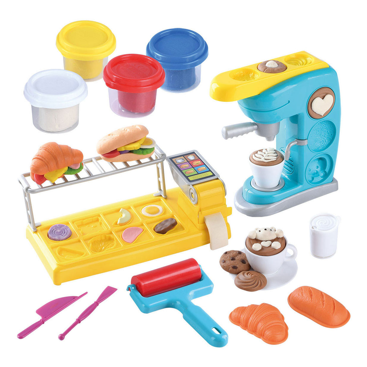 Ensemble en argile Playgo pour café et salle à manger - 4 pots en argile - 22 pièces.