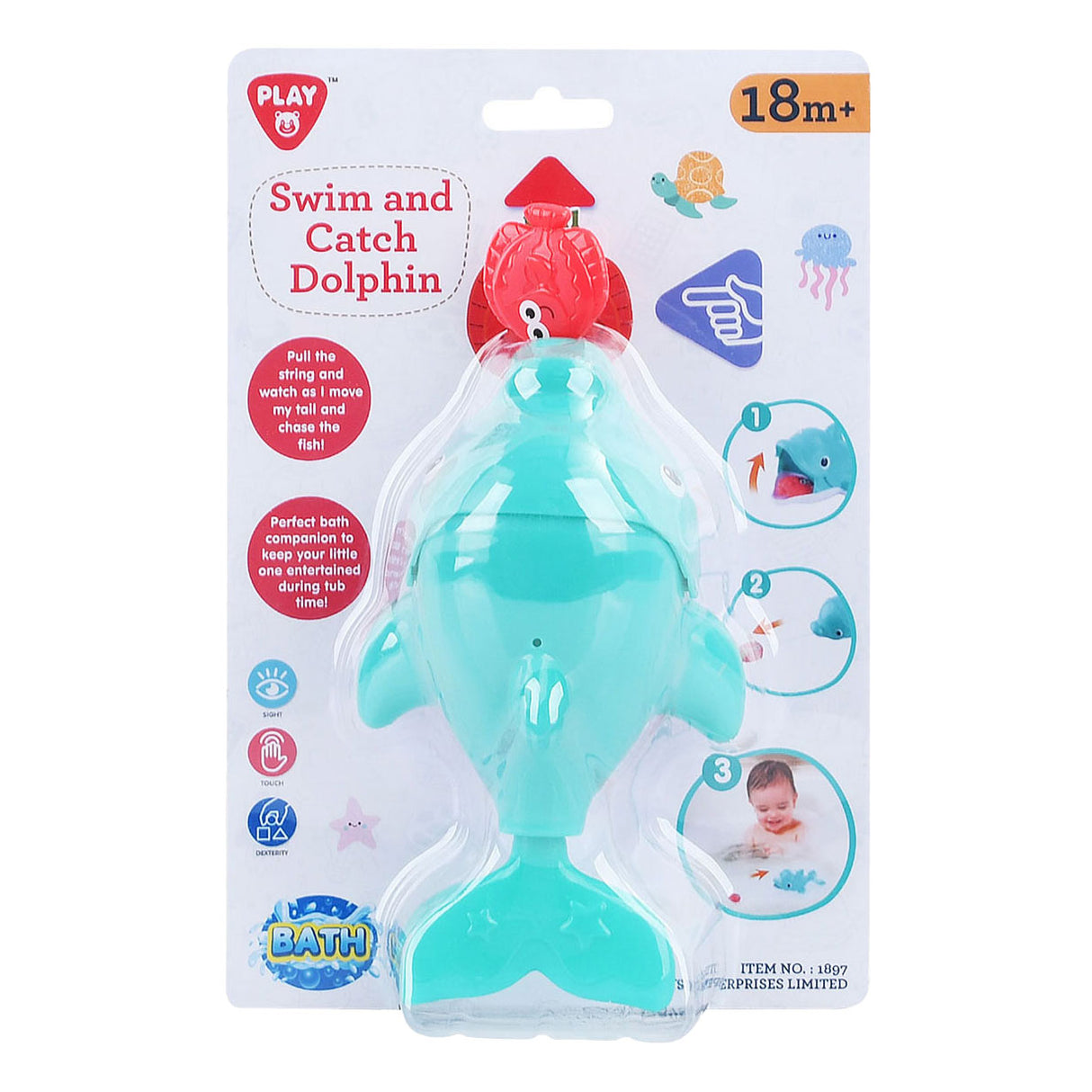 Jouets de bain Playgo attrapent et nagent le dauphin - 2 pièces.