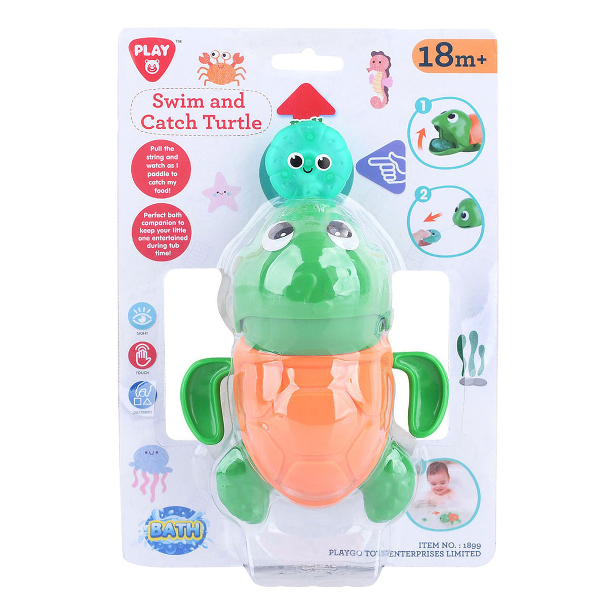 Jouets de bain Playgo pour attraper et nager la tortue - 2 parties.