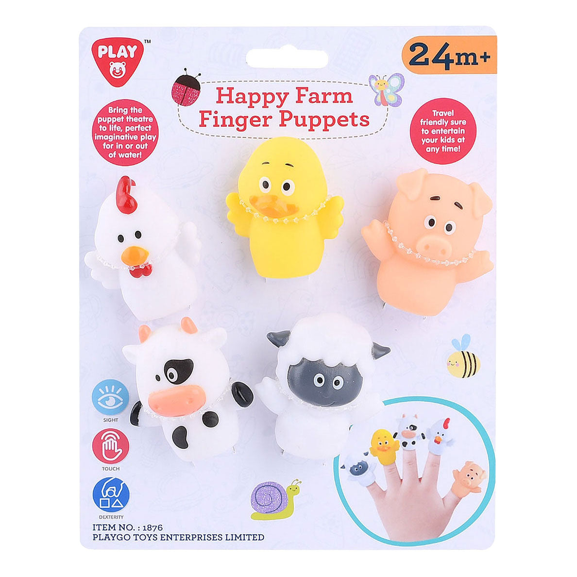Playgo marionnettes à doigts animaux de la ferme - 5 pcs.