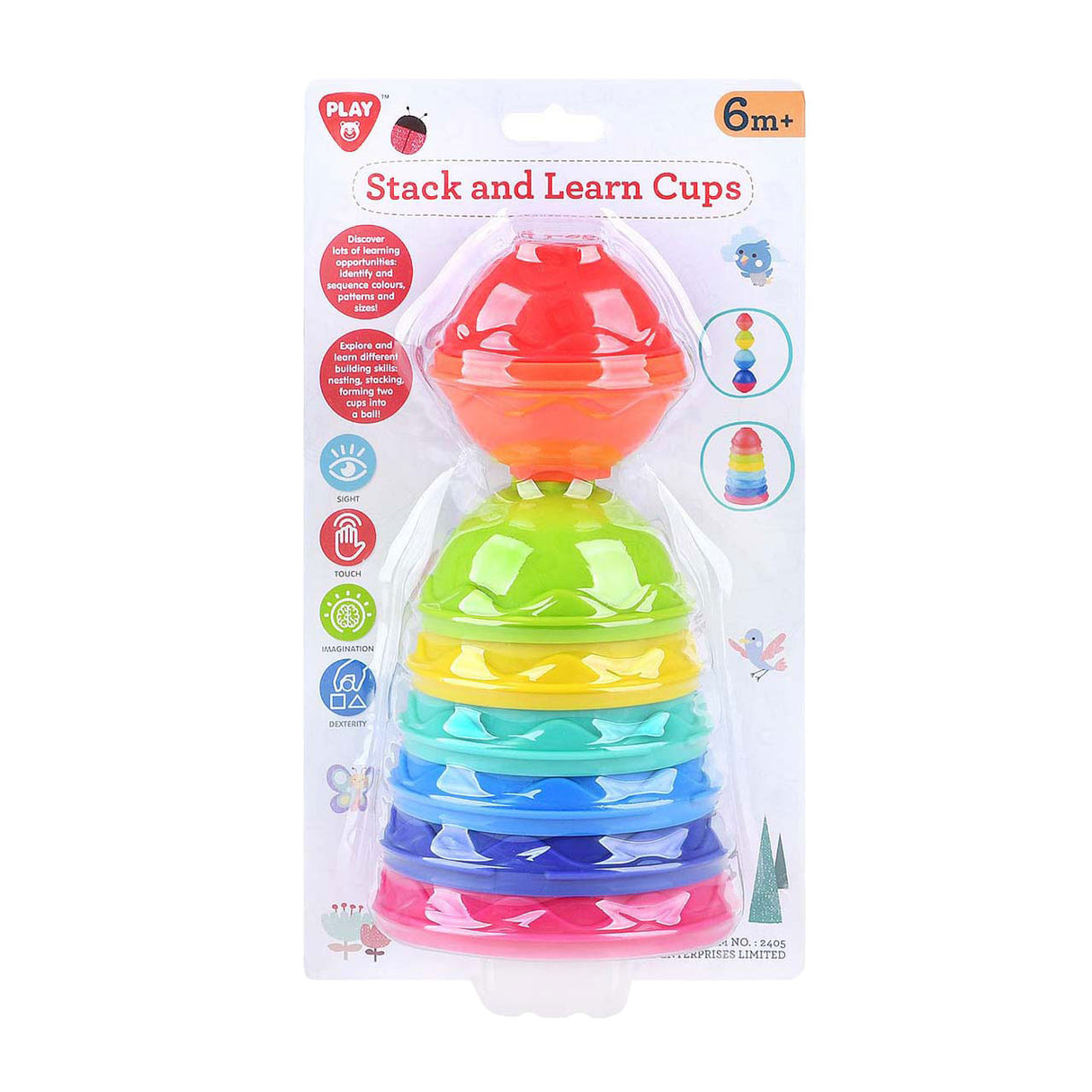 Playgo cuir et gobelets empilables - 8 pcs.