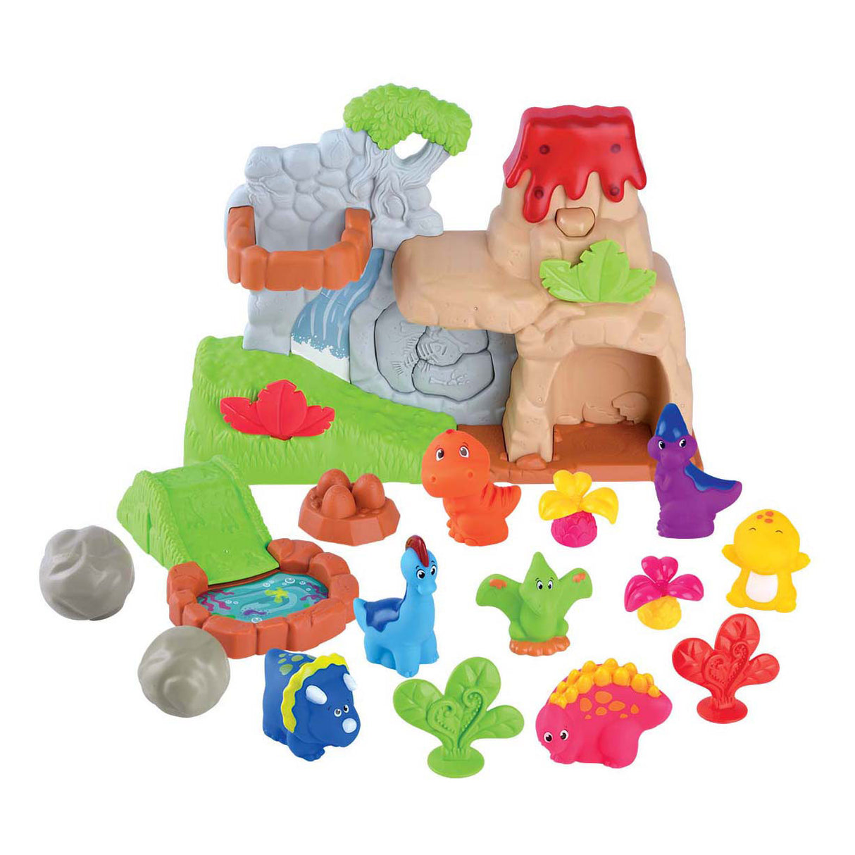 Playgo dinosaures avec ensemble de jeu volcan - 20 pièces.