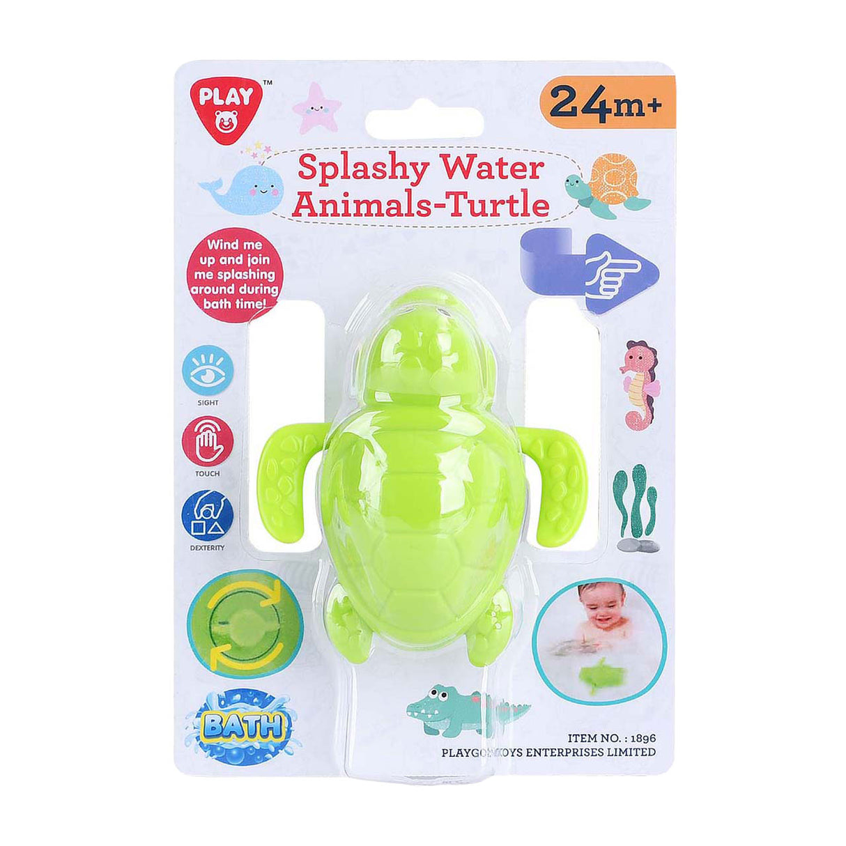 Playgo, jouet de bain animal éclaboussant d'eau, tortue