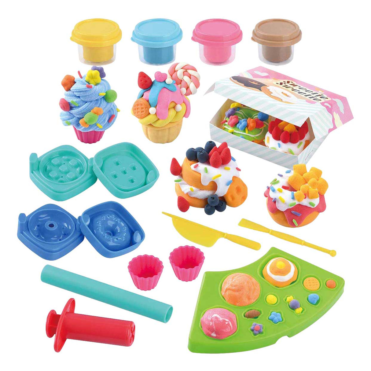 Set d'argile à cupcakes Playgo - 4 pots en argile