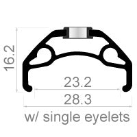 RODI RIM BLACKROCK 23 28 29 622 X 23C Aluminium 32 Trou 14g noir