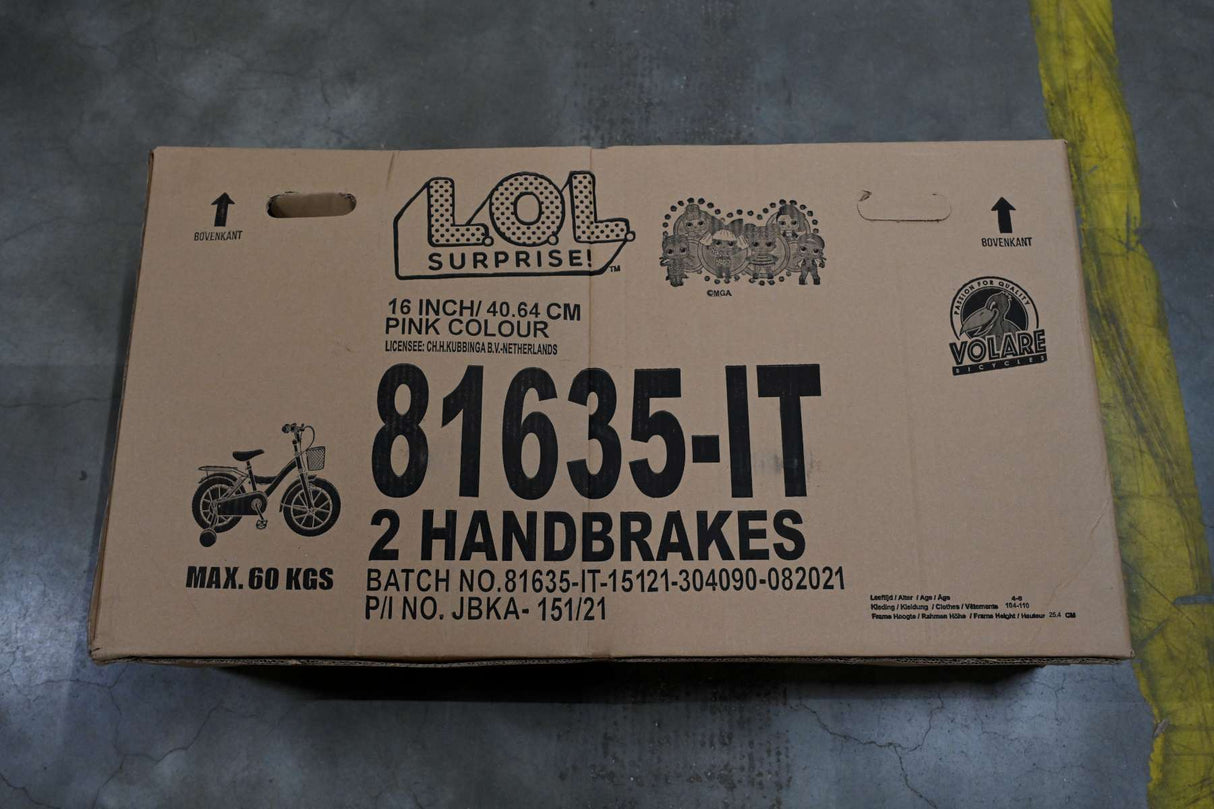 LOL surprise Bicycle pour enfants - filles - 16 pouces - rose - freins à deux mains