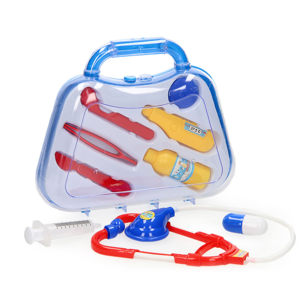Mallette de médecin Bleue, 8 pièces.