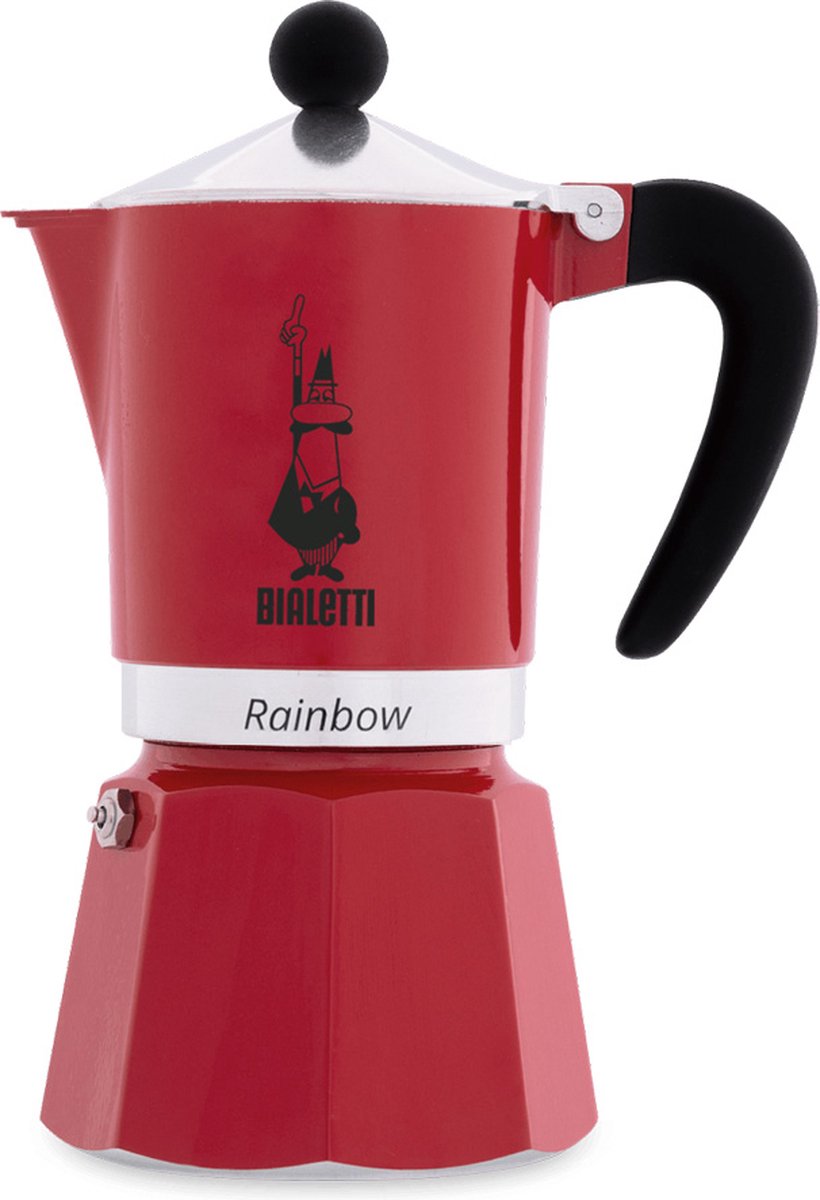 Percolateur Bialetti rouge arc-en-ciel – 300 ml – 6 tasses – Machine à expresso italienne
