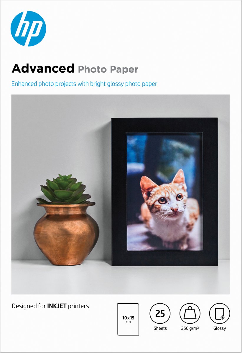 Papier photo Hp - 10x15cm 250g m 25 feuilles