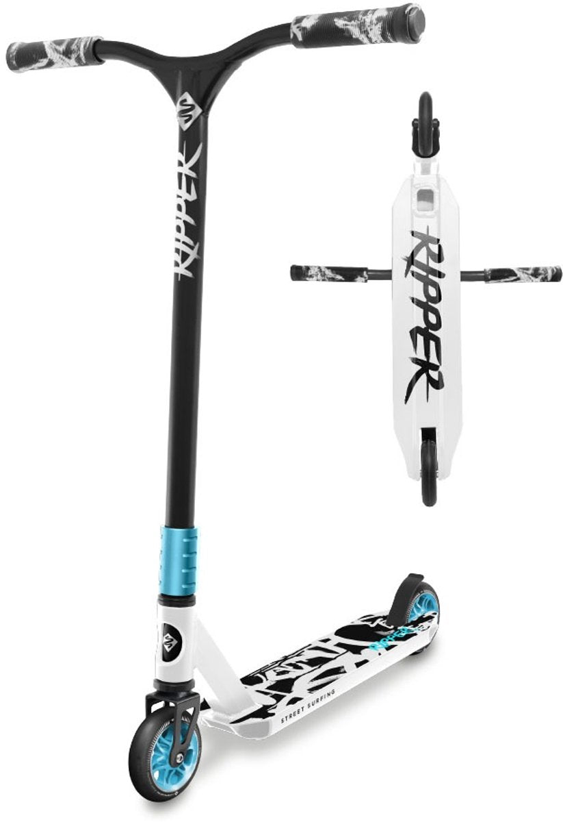 Streetsurfing street surf - trottinette freestyle ripper - merci blanc - roues 110mm