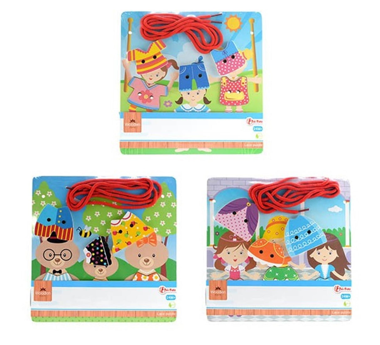 Toi-toys toi jouets enfiler des vêtements en bois