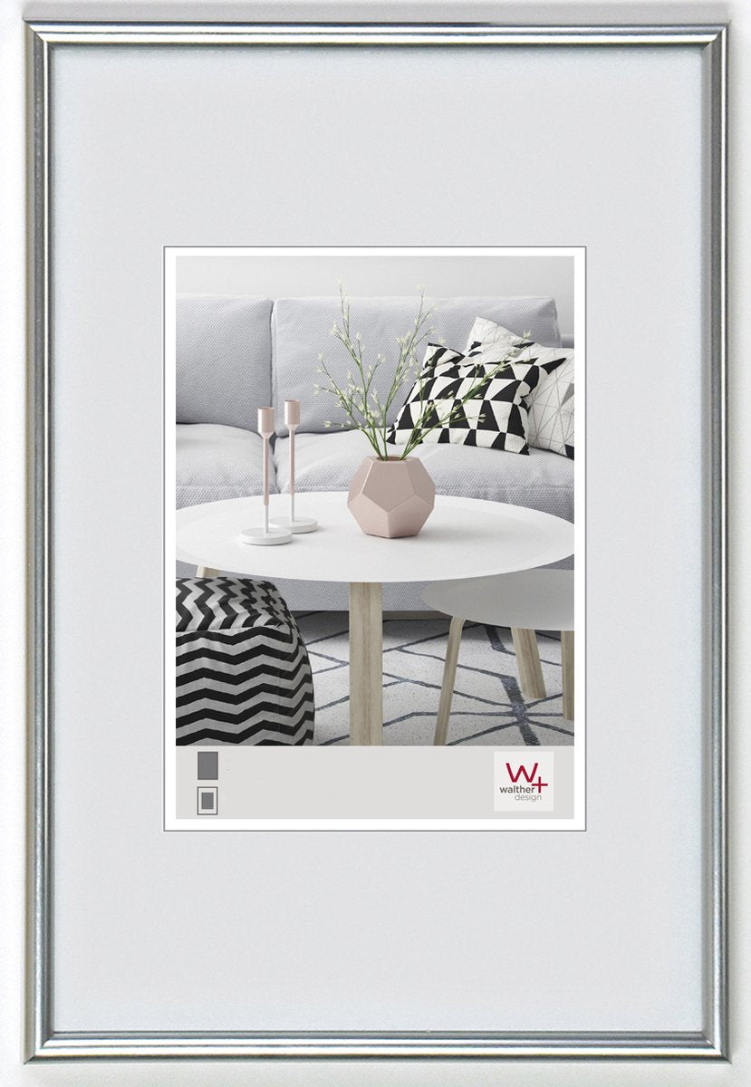 Walther Galeria - cadre en plastique - format photo 10x15 cm - argent