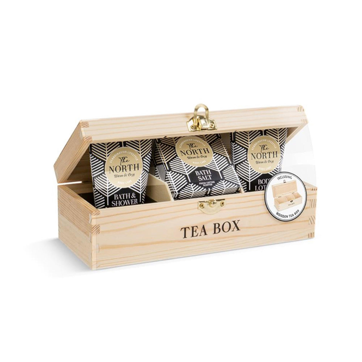 Source balance the north coffret cadeau de bain avec boîte à thé