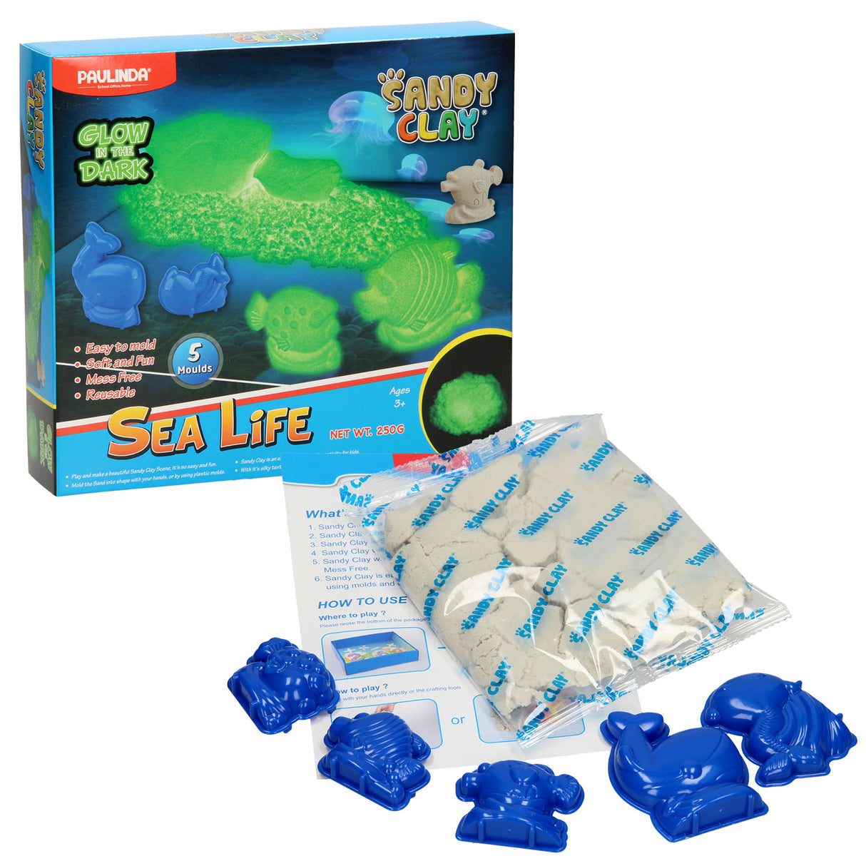 Paulinda Play Sand Glow in the Dark Monde sous-marin