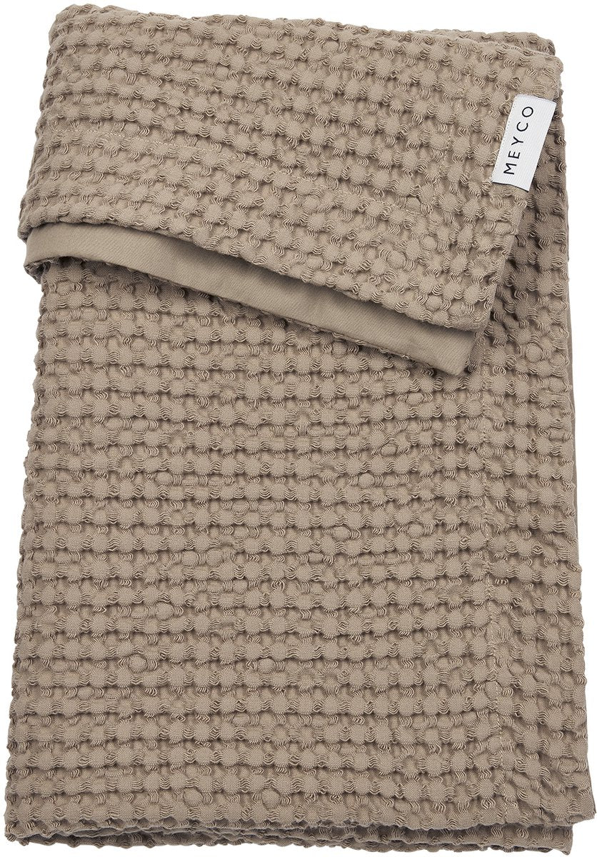 Couverture de berceau en coton gaufré Meyco - taupe - 75x100cm - 1,0 tog
