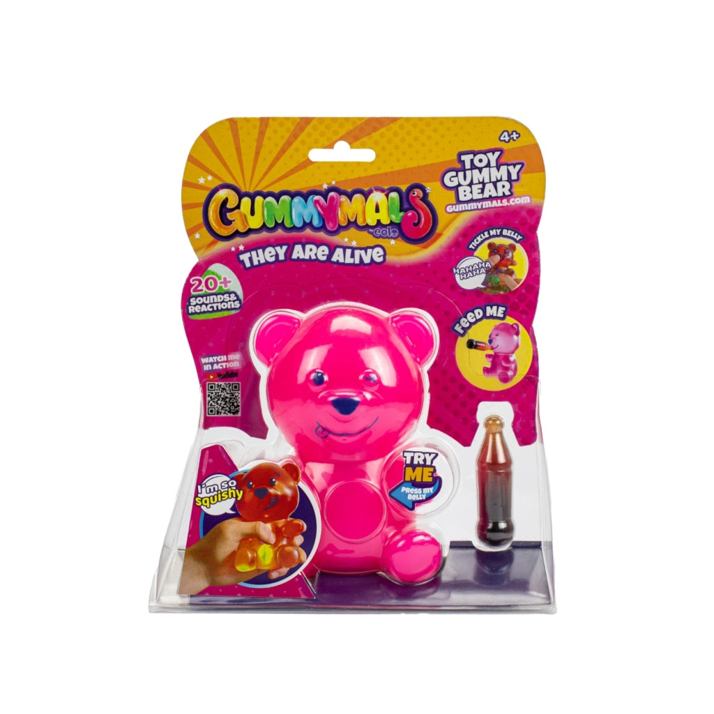 Jiggly pets gummymals ours en gomme 12 cm + rose clair et sonore