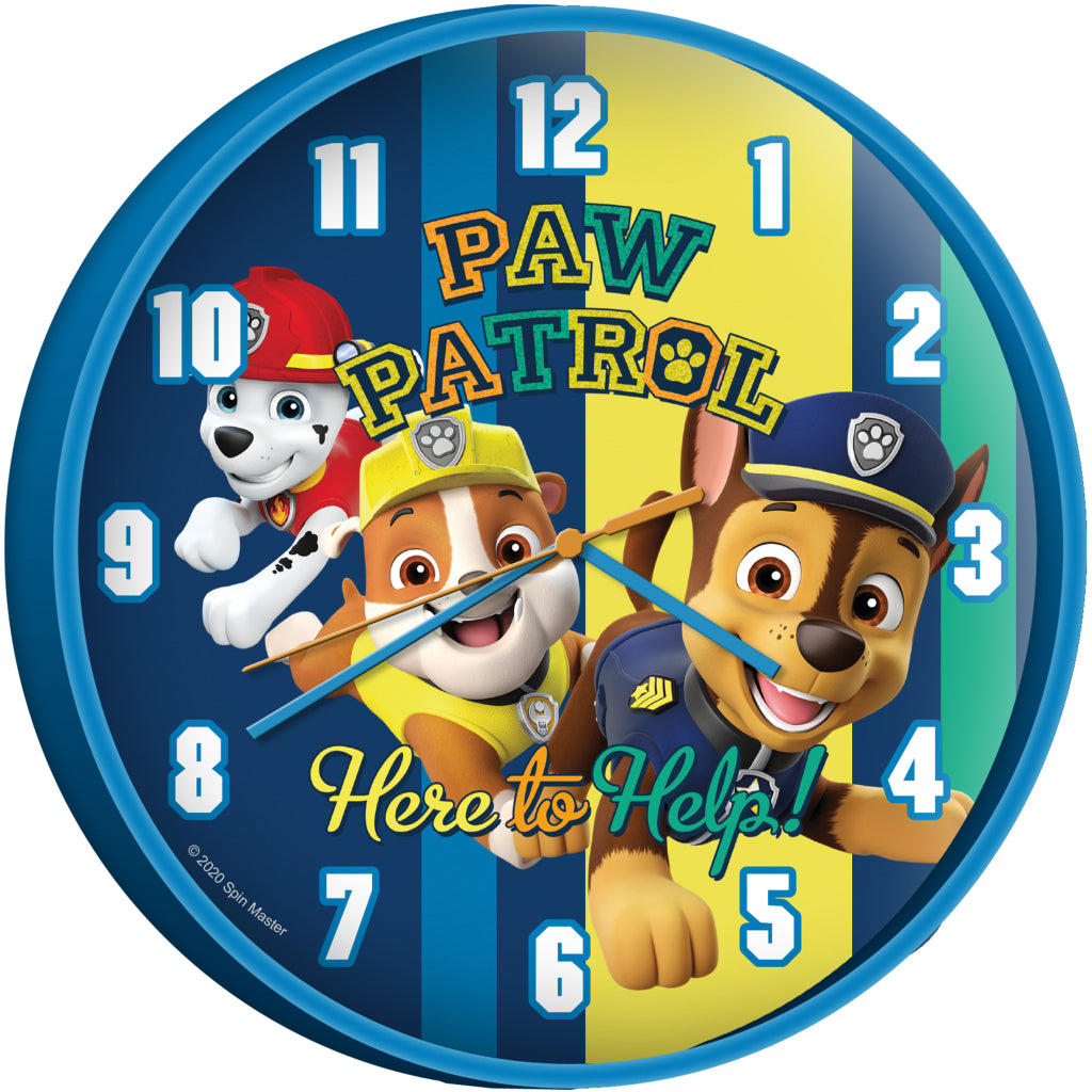 Horloge murale Paw Patrol 25 cm bleue