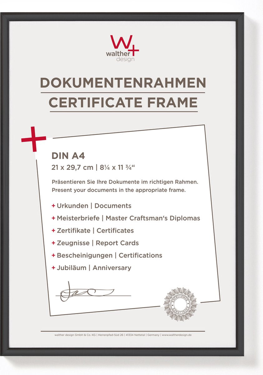 Walther new lifestyle - cadre en plastique - format photo 21x29,7 cm (din A4) - noir