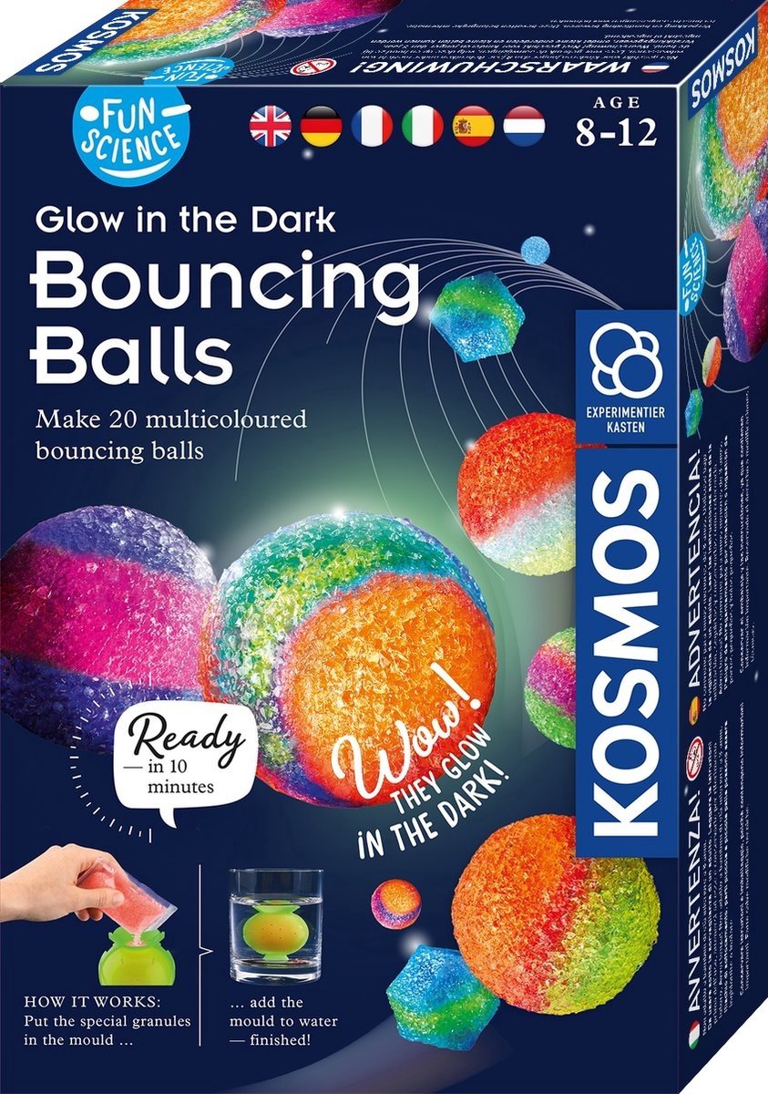 Faire briller Cosmos dans les balles rebondissantes sombres, 20 pcs.