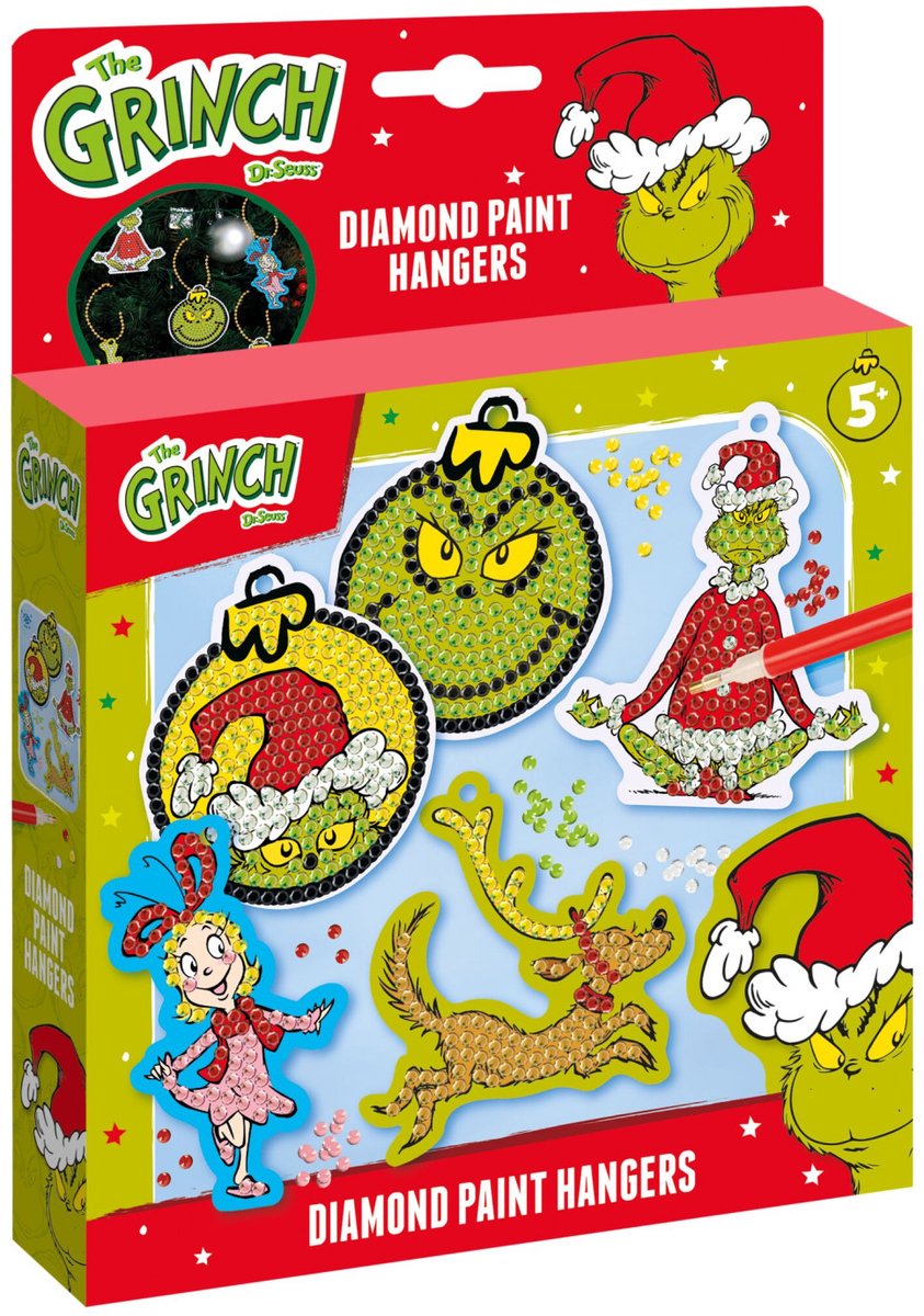 Totum le grincheux - Réaliser 5 pendentifs peinture diamant - jouets pour garçons et filles à partir de 5 ans - kit artisanal home déco