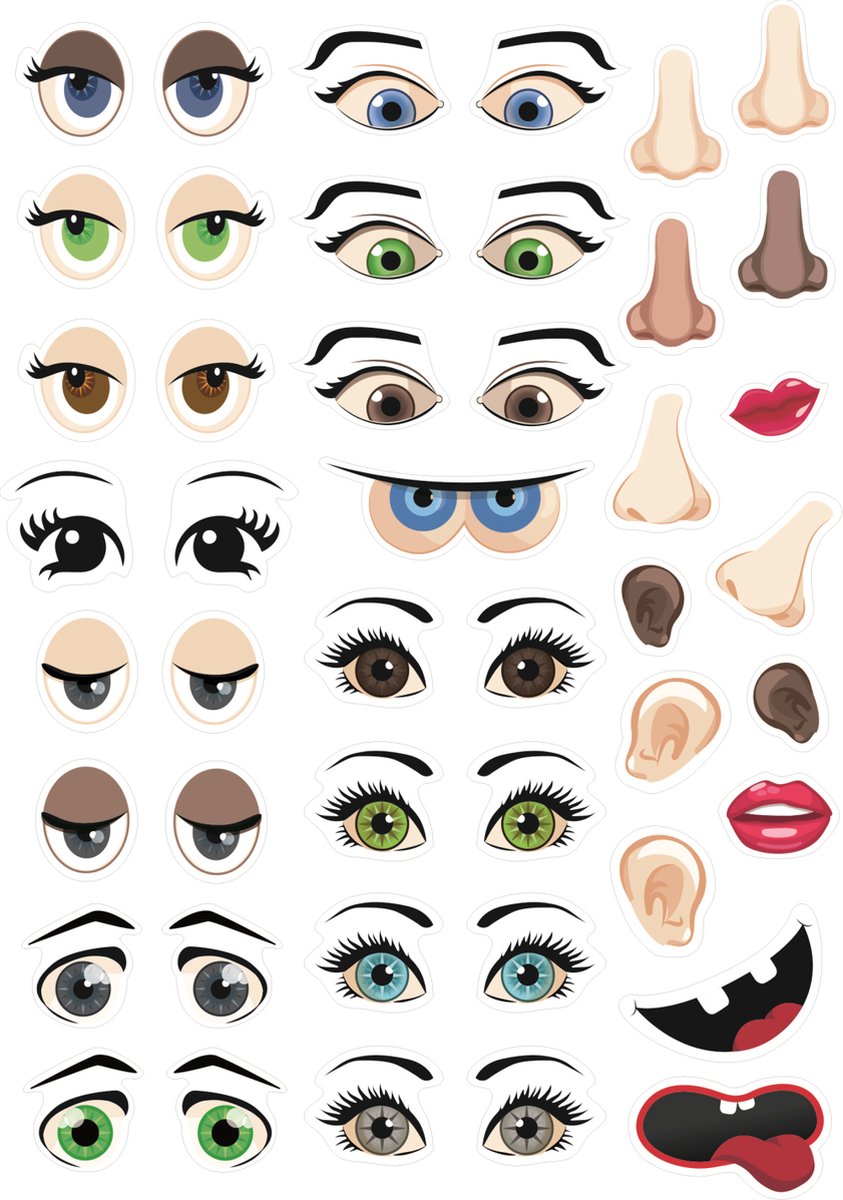 Graine creative gc autocollants visages 124 pièces
